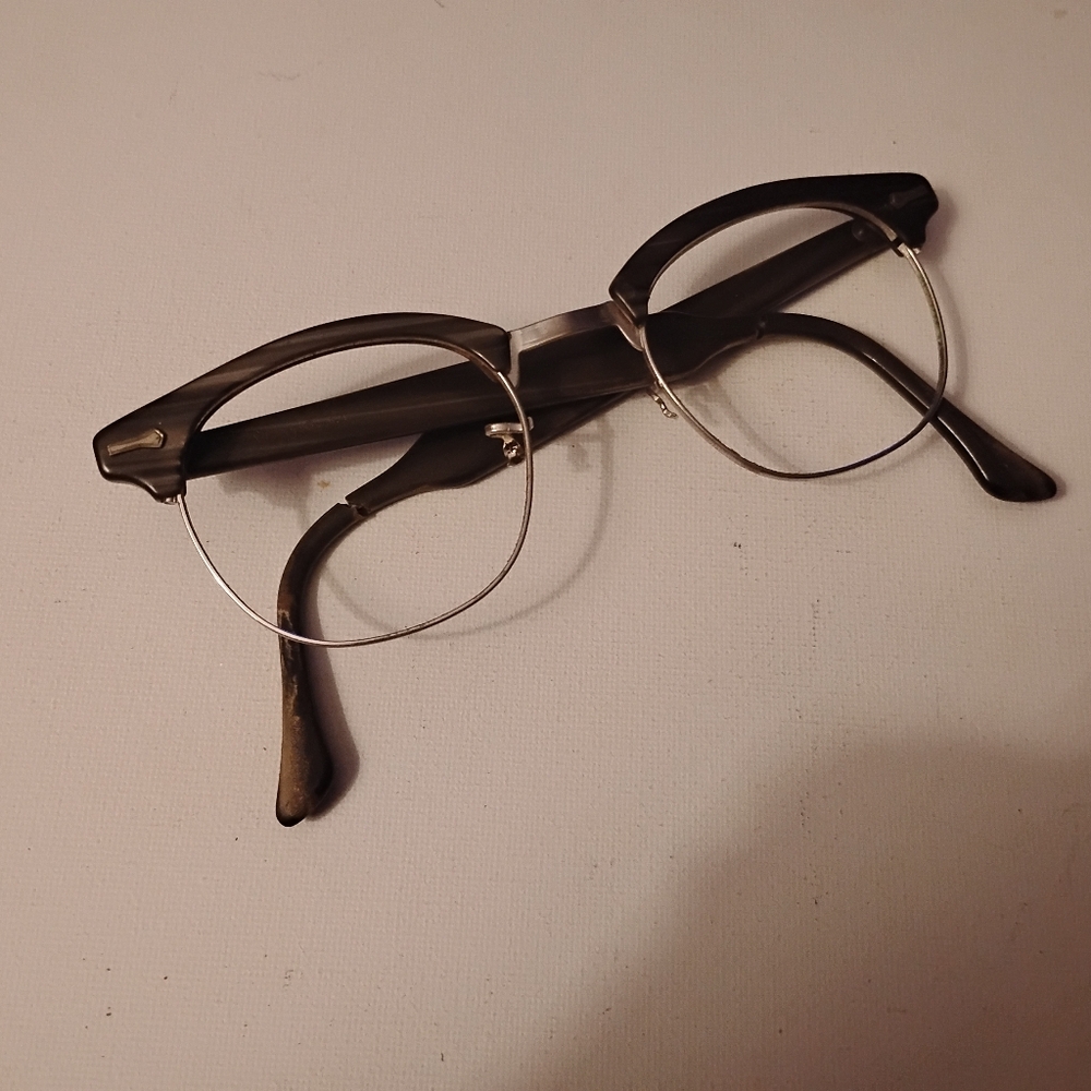 Rare Vintage Shuron Classic Grey Unisex Eyeglass Frame